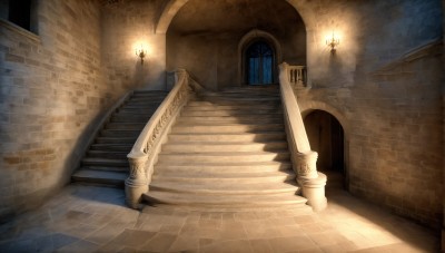 HQ,indoors,no humans,window,shadow,sunlight,scenery,light rays,stairs,door,light,candle,wall,pillar,hallway,church,arch,chandelier,column,fire,building,railing,architecture,statue,torch