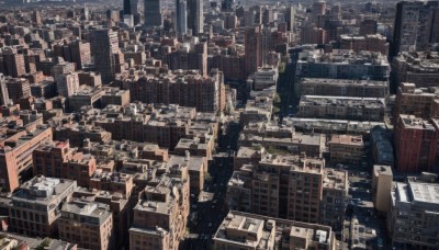 outdoors,sky,tree,no humans,window,from above,building,scenery,city,cityscape,skyscraper,rooftop,road,real world location