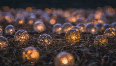 blurry, no humans, night, depth of field, scenery, bokeh