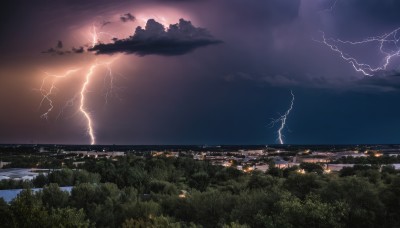 outdoors,sky,cloud,water,tree,no humans,night,ocean,cloudy sky,building,nature,scenery,forest,mountain,city,electricity,cityscape,watercraft,river,lightning,landscape,lake,city lights,grass,night sky,horizon,dark