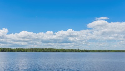 outdoors,sky,day,cloud,water,tree,blue sky,no humans,ocean,cloudy sky,grass,nature,scenery,forest,reflection,horizon,landscape,lake,summer