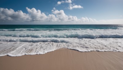 outdoors,sky,day,cloud,water,blue sky,no humans,ocean,beach,cloudy sky,scenery,sand,horizon,waves,shore