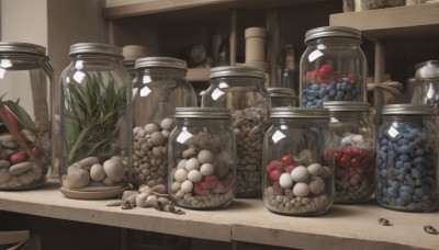 food,indoors,no humans,fruit,bottle,plant,scenery,apple,basket,mushroom,egg,shelf,food focus,jar,still life,leaf,table