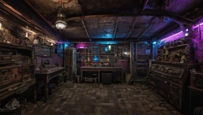 indoors,cup,book,no humans,window,night,chair,table,bottle,plant,box,scenery,lantern,wooden floor,stairs,clock,bookshelf,light,lamp,stool,shelf,jar,barrel,ceiling light,cabinet,crate,loaded interior,ceiling,chandelier