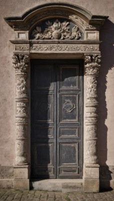 outdoors,no humans,shadow,scenery,stairs,door,wall,architecture,pillar,arch,gate,column,grass,plant,statue,still life