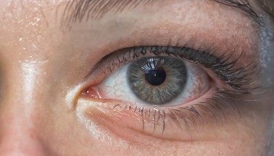 solo,looking at viewer,blue eyes,1boy,male focus,blurry,eyelashes,close-up,1other,reflection,realistic,eye focus,bangs,water,light particles,water drop