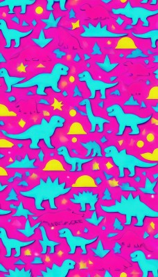 closed mouth,closed eyes,artist name,signature,star (symbol),from side,english text,no humans,profile,bird,animal,pink background,flying,walking,silhouette,animal focus,pink theme,colorful,too many,flock,smile,dog,penguin,bear,abstract,deer,pastel colors