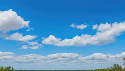 outdoors,sky,day,cloud,tree,blue sky,no humans,cloudy sky,grass,plant,nature,scenery,fence,summer,forest