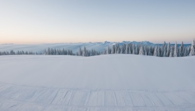 outdoors,sky,day,tree,blue sky,no humans,nature,scenery,snow,forest,mountain,road,winter,landscape,lake,monochrome,cloud,sunset,sun,horizon,sunrise