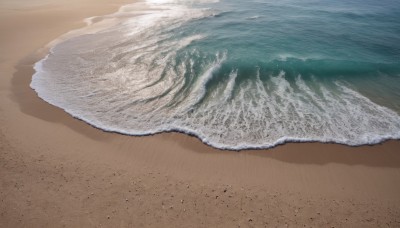 solo,outdoors,day,water,no humans,ocean,beach,scenery,sand,waves,shore,military,realistic,military vehicle,vehicle focus