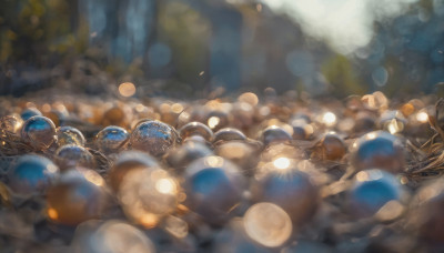 blurry, no humans, depth of field, blurry background, gem, scenery, light particles, bokeh