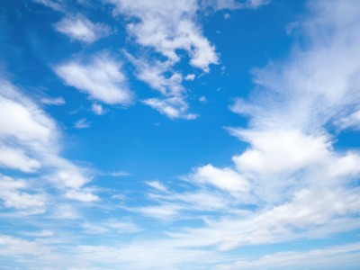 monochrome,outdoors,sky,day,cloud,blue sky,no humans,cloudy sky,scenery,blue theme,above clouds