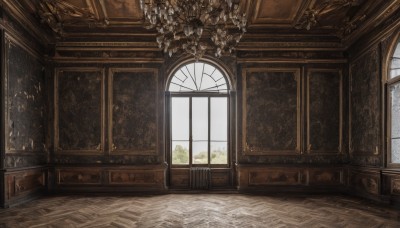 day,indoors,tree,no humans,window,sunlight,plant,scenery,wooden floor,stairs,door,ceiling,carpet,church,arch,candlestand,chandelier,fantasy