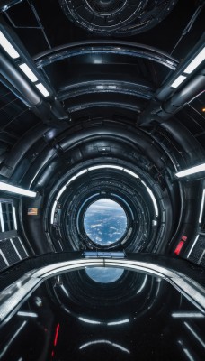 signature,no humans,star (sky),scenery,reflection,science fiction,realistic,space,planet,earth (planet),spacecraft,spacesuit,solo,indoors,window,floating,machinery,cable