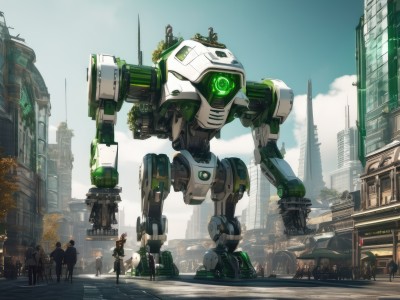 outdoors,multiple boys,sky,day,cloud,uniform,tree,military,glowing,robot,ground vehicle,building,mecha,motor vehicle,walking,science fiction,6+boys,city,realistic,car,road,multiple others,police,street,traffic light,people,multiple girls,bag,scenery,cityscape,crowd,crosswalk