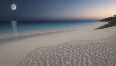 outdoors,sky,cloud,signature,water,tree,no humans,night,ocean,beach,moon,star (sky),night sky,scenery,full moon,starry sky,sand,horizon,waves,shore,nature,forest