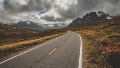 outdoors,sky,day,cloud,tree,no humans,cloudy sky,grass,nature,scenery,mountain,road,field,landscape,mountainous horizon,grey sky,path,hill,street