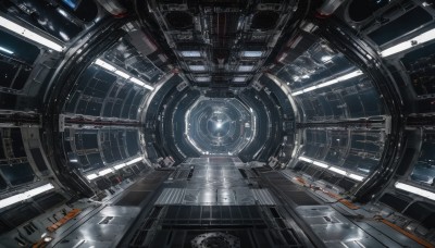 no humans,scenery,science fiction,cable,space,planet,spacecraft,spacesuit,indoors,english text,floating,machinery,realistic,cockpit