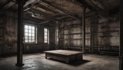 day,indoors,no humans,window,chair,table,sunlight,scenery,light rays,stairs,door,ruins,desk,wooden floor,wall,wooden chair