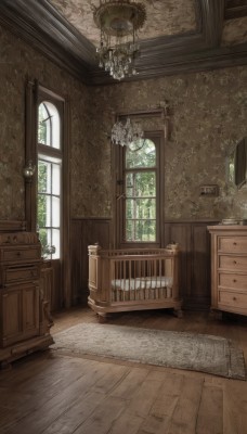 day,indoors,tree,no humans,window,chair,table,sunlight,plant,scenery,wooden floor,door,lamp,wall,carpet,rug,cabinet,chandelier,stairs,candle,shelf,candlestand,wooden wall,wooden chair