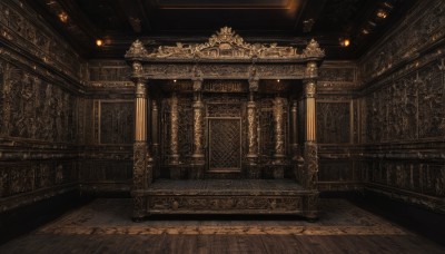 indoors,dutch angle,no humans,scenery,wooden floor,stairs,light,architecture,pillar,ceiling,hallway,carpet,arch,ceiling light,chandelier,door,throne,column