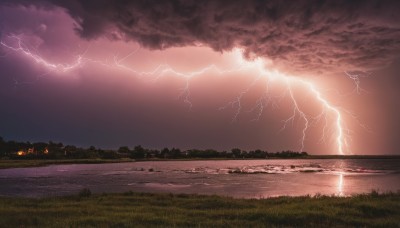 outdoors,sky,cloud,water,tree,no humans,ocean,cloudy sky,grass,building,nature,scenery,sunset,horizon,electricity,road,river,lightning,landscape,night,beach,fire,ground vehicle,motor vehicle,watercraft,field,ship,boat,island