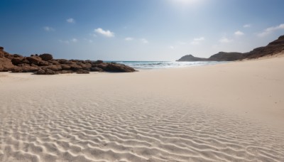 outdoors,sky,day,cloud,water,blue sky,no humans,ocean,beach,scenery,rock,sand,sun,horizon,waves,shore