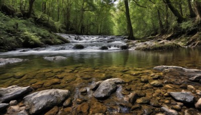 outdoors,day,water,tree,no humans,sunlight,grass,nature,scenery,forest,reflection,rock,river,landscape,stream