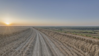 outdoors,sky,day,cloud,water,tree,blue sky,no humans,ocean,sunlight,grass,nature,scenery,sunset,mountain,sun,horizon,road,field,river,landscape,sunrise,hill,beach,sand