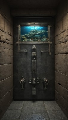 water,no humans,ocean,scenery,door,tiles,watercraft,tile floor,sky,indoors,tree,night,space,wall,planet,island