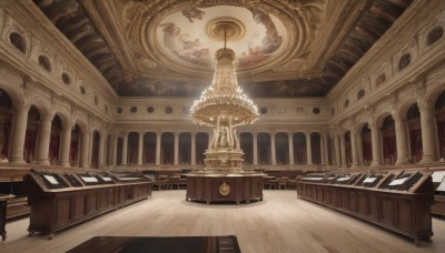 indoors,no humans,window,sunlight,instrument,scenery,light rays,stairs,clock,architecture,playing instrument,pillar,gears,statue,piano,church,chandelier,column,grand piano,wooden floor,ceiling