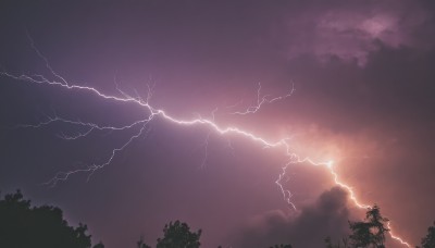 outdoors,sky,cloud,tree,no humans,cloudy sky,nature,scenery,forest,electricity,lightning,night,dark