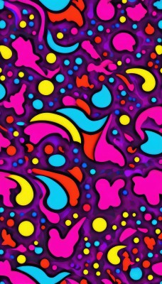 solo,full body,pokemon (creature),no humans,crescent,multicolored background,colorful,abstract,abstract background