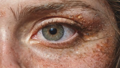 1girl,solo,looking at viewer,blue eyes,green eyes,eyelashes,close-up,1other,reflection,realistic,eye focus,1boy,yellow eyes,male focus,no humans,water drop