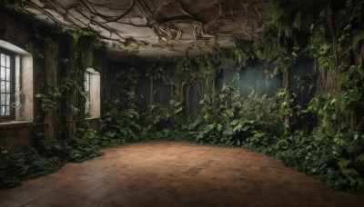 outdoors,day,indoors,tree,no humans,window,sunlight,plant,nature,scenery,forest,door,ruins,vines,pillar,moss,overgrown