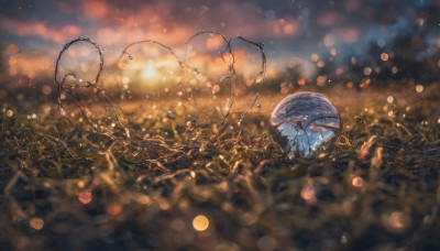 outdoors, sky, cloud, blurry, tree, no humans, depth of field, scenery, bokeh