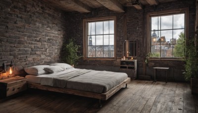 lying,sky,day,cloud,indoors,tree,pillow,book,no humans,window,bed,bed sheet,on bed,chair,table,cloudy sky,fire,plant,curtains,building,scenery,wooden floor,door,potted plant,lamp,candle,wall,bedroom,house,brick wall,carpet,candlestand,rug,cabinet,fireplace,cup,bottle,box,fantasy,blanket,drawer,wooden wall,stone wall,wood,brick