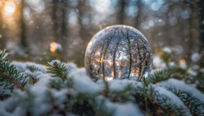 outdoors, blurry, tree, no humans, depth of field, nature, scenery, snow, snowing, winter, bokeh