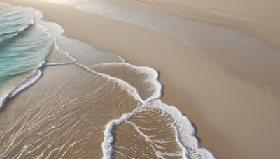 outdoors,water,no humans,ocean,beach,realistic,sand,shell,food focus,shore,still life,day,from above,scenery,waves